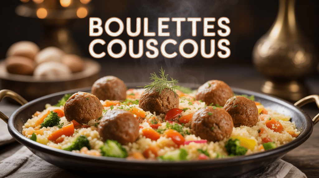 plat boulette couscous semoule légumes