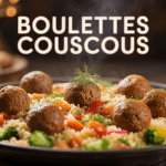 plat boulette couscous semoule légumes