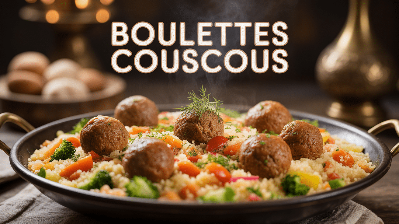 plat boulette couscous semoule légumes