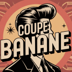 Illustration coupe banane style vintage rétro