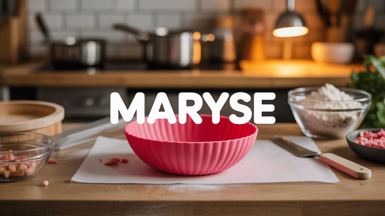 cuisine une maryse silicone rouge sur plan de travail