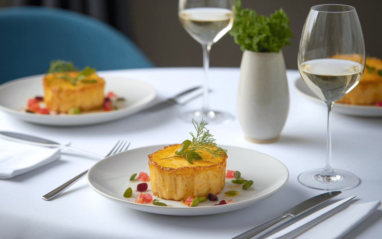 service raffiné gratin de poisson gastronomique restaurant