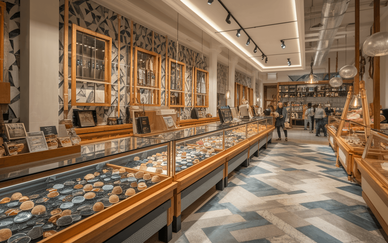 Bocaux de caviar de la Méditerranée en épicerie fine