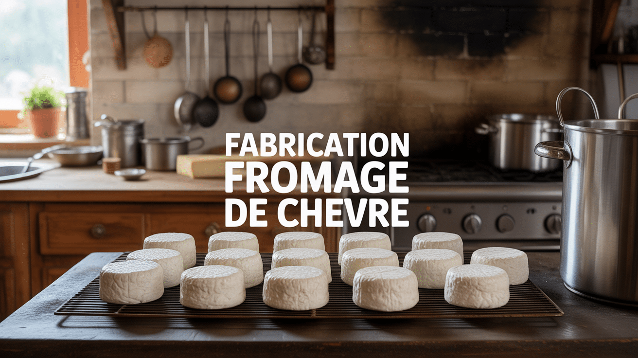 Scène artisanale fabrication de fromage de chèvre