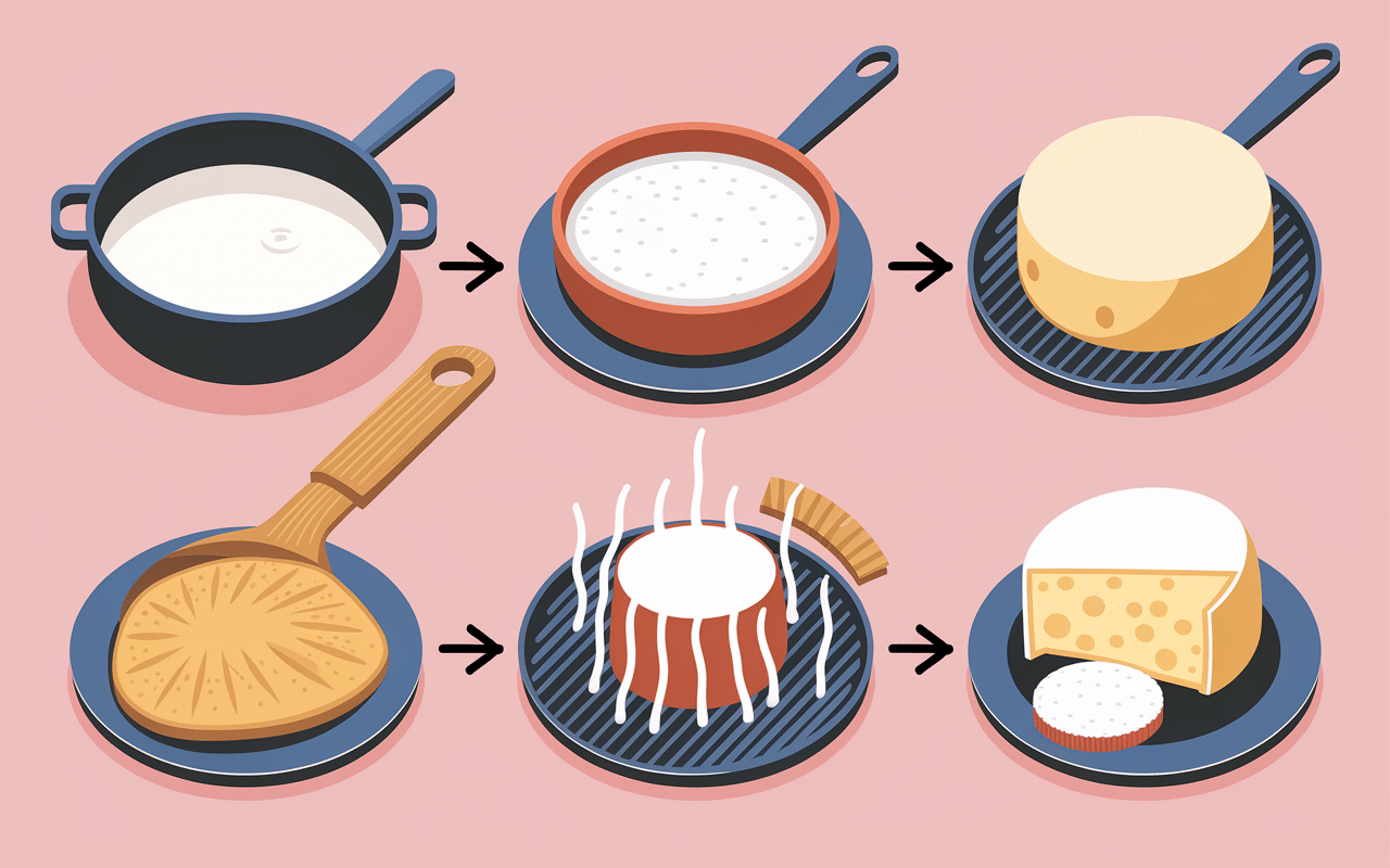 Étapes fabrication de fromage de chèvre maison