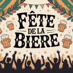 Fête de la bière 2024 grande tente, chopes et foule en fête