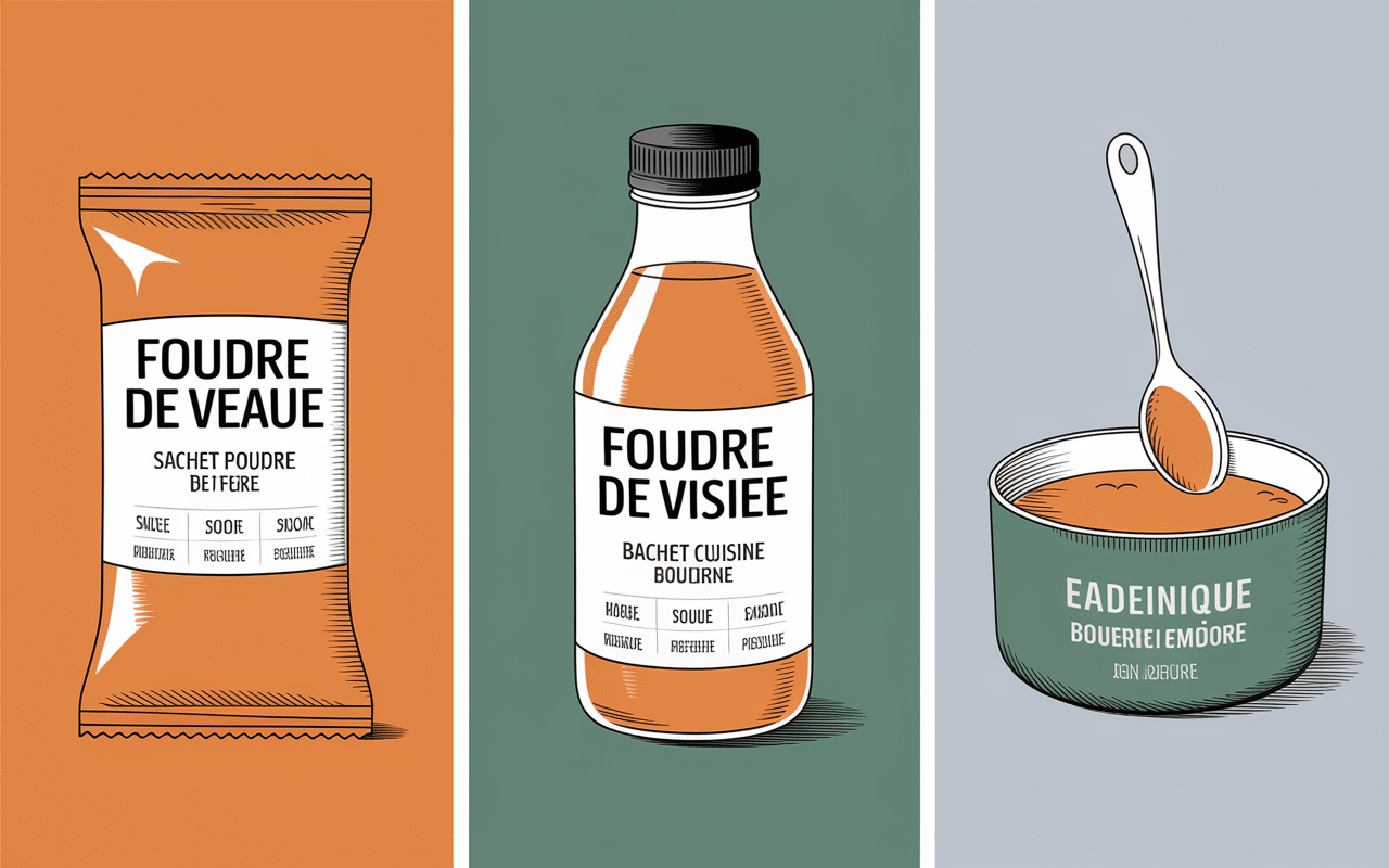 formats poudre liquide maison fond de veau halal
