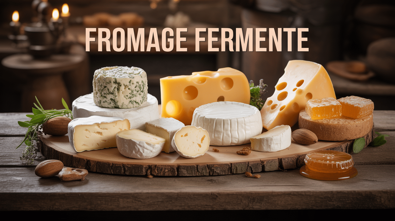 Assortiment de fromage fermenté avec noix et miel