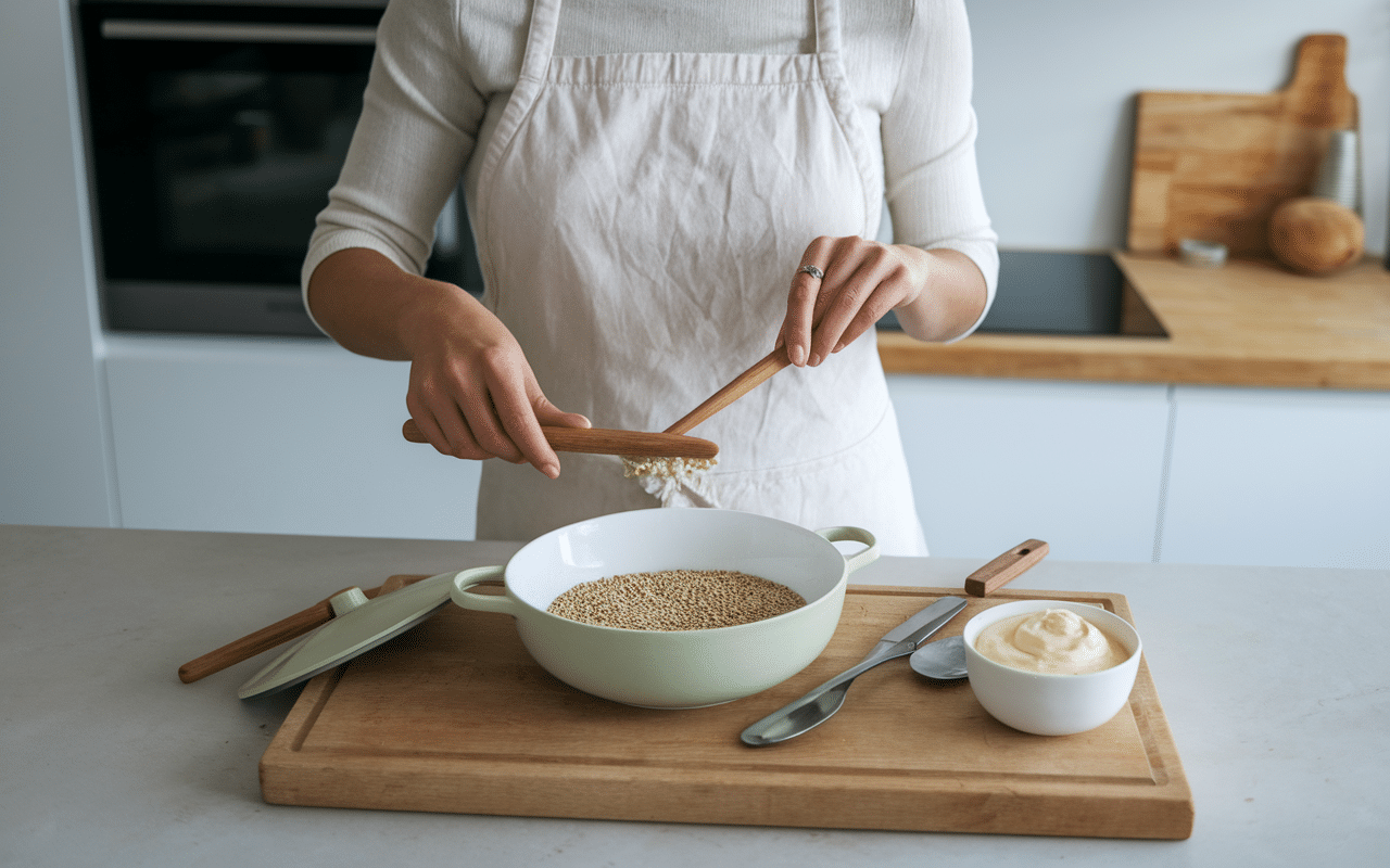 etapes preparation pudding graine de chia lait de coco
