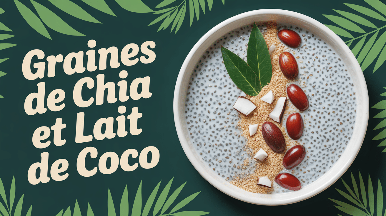 pudding graine de chia lait de coco baies rouges