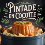 pintade en cocotte avec légumes en cocotte fonte