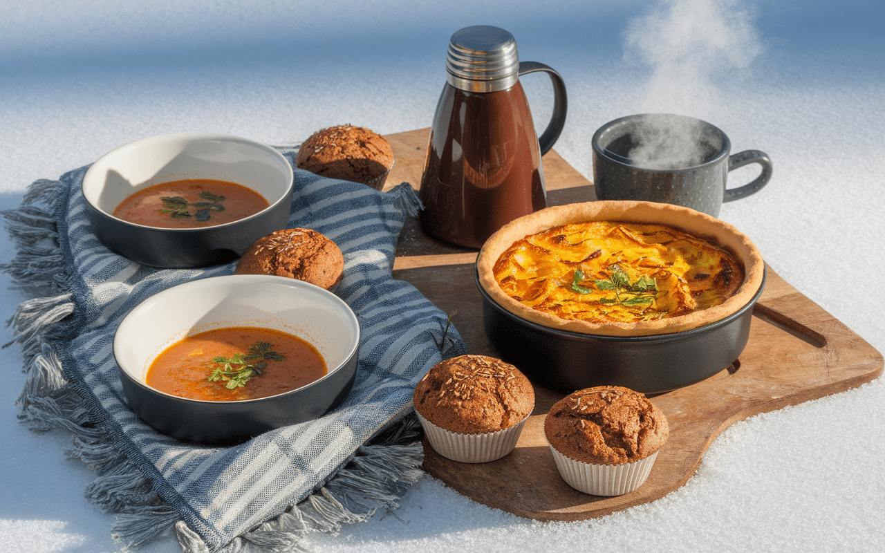 Repas chaud et gourmand pour pique nique hivernal