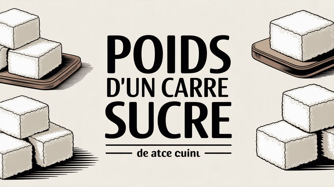 Illustration du poids d'un carré de sucre sur balance