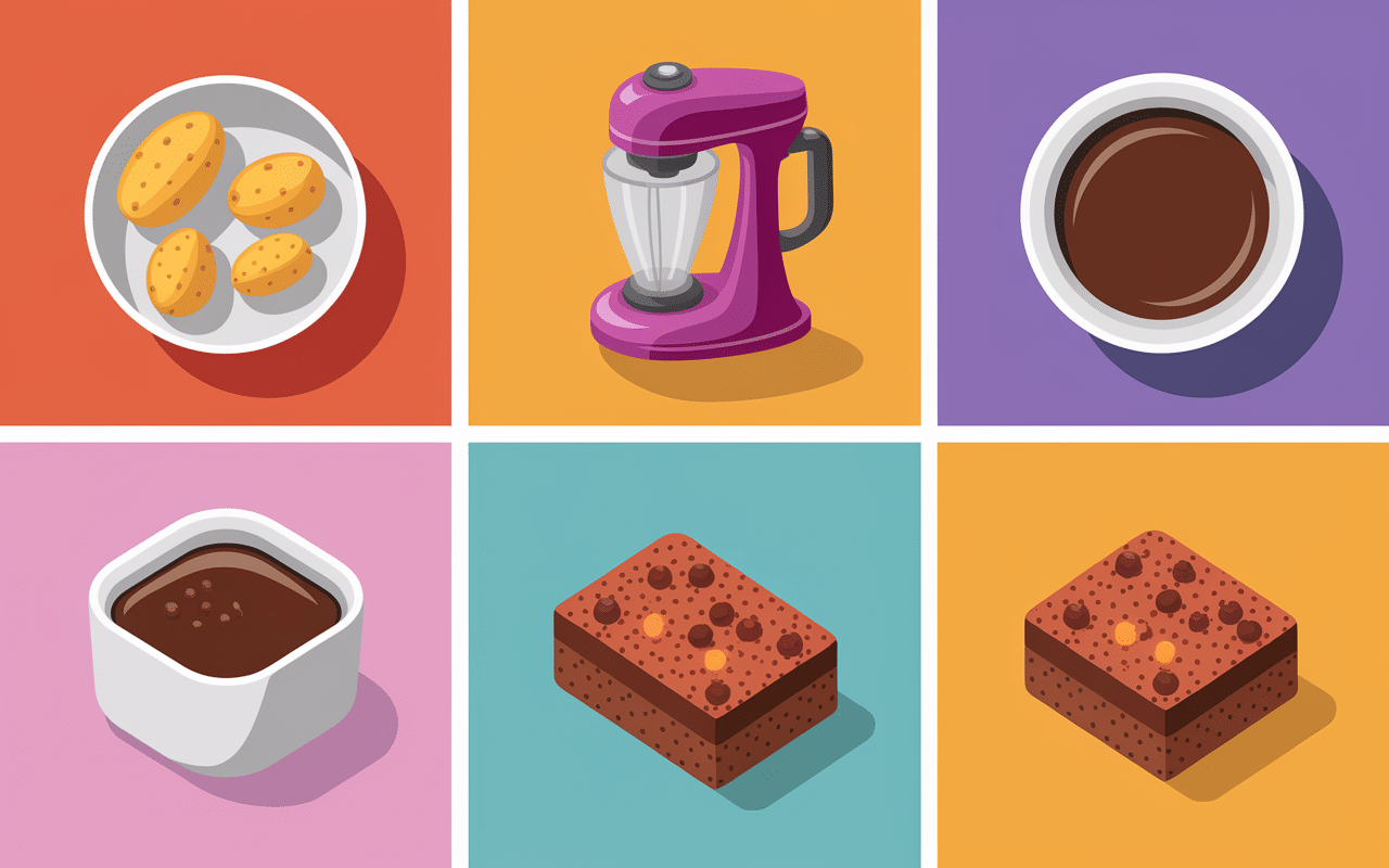 Préparation étapes brownie patate douce facile