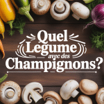 quel légume se marie bien avec les champignons sur planche rustique