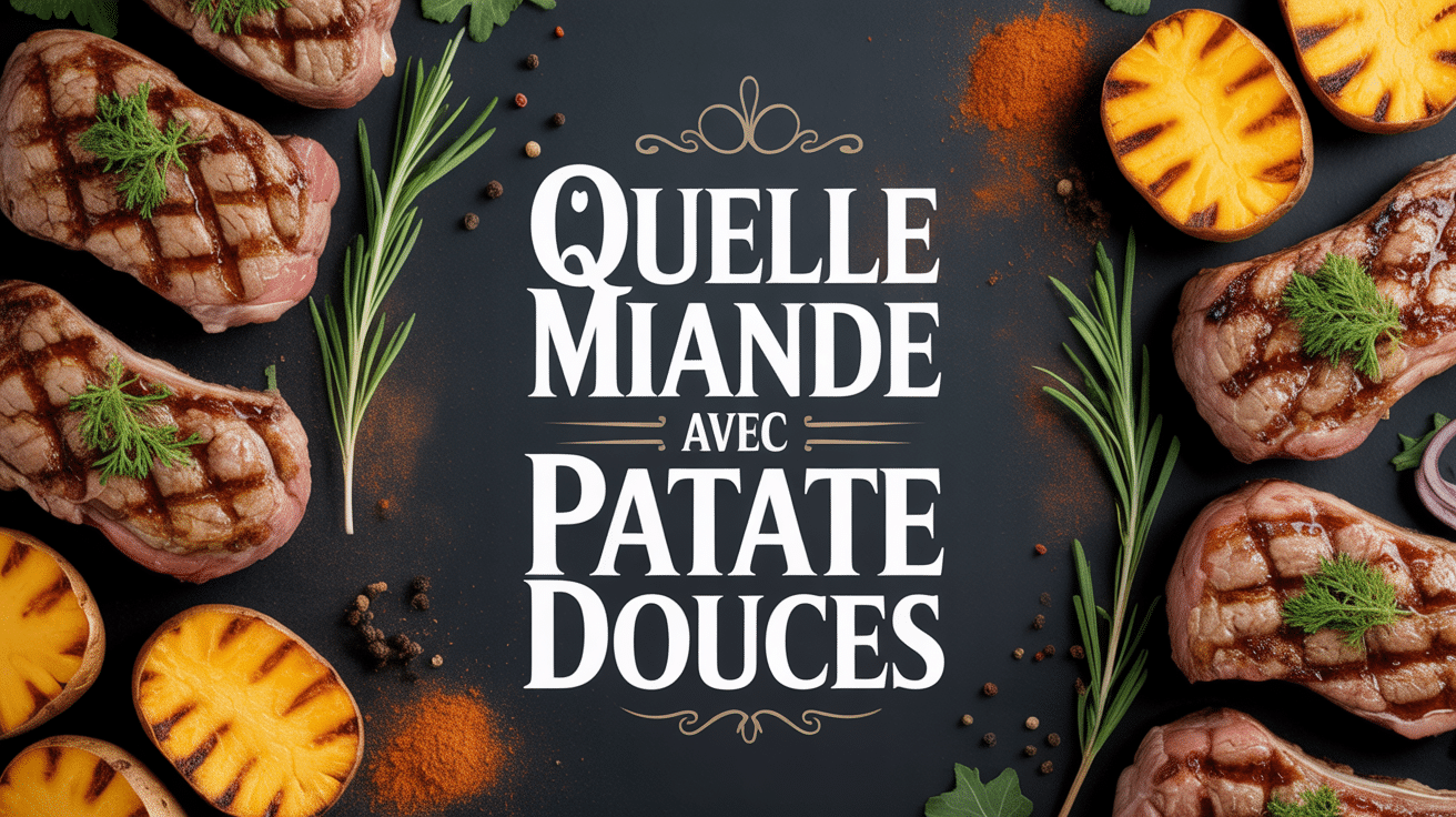 assiette viande grillée patate douce appetissante