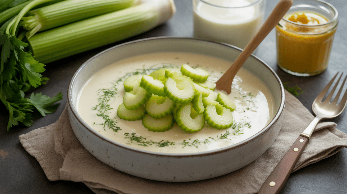 Bol sauce céleri rémoulade yaourt recette légère