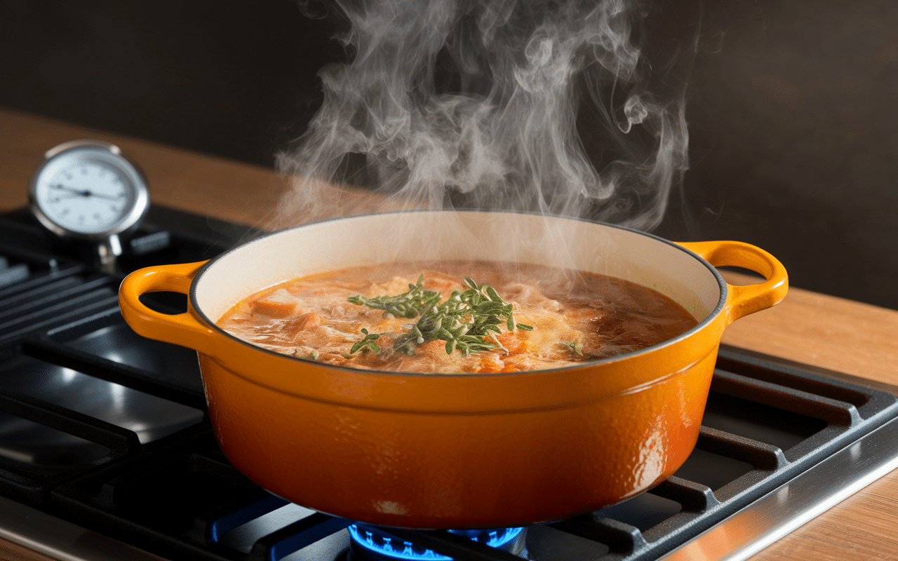 cuisson parfaite pintade en cocotte fonte