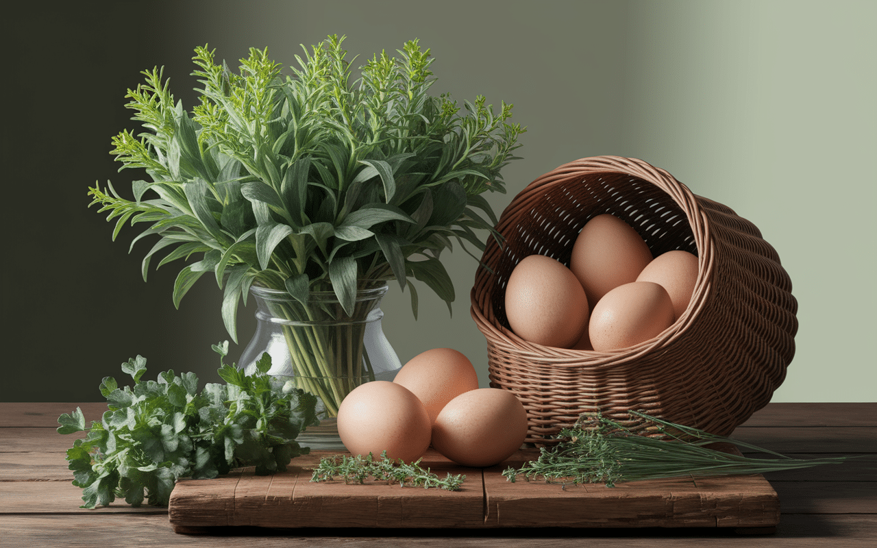 Bouquet aillet et œufs pour omelette à l'aillet terroir
