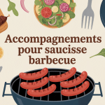 accompagnement saucisse barbecue grillée et garnitures variées