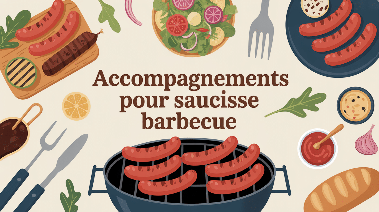 accompagnement saucisse barbecue grillée et garnitures variées