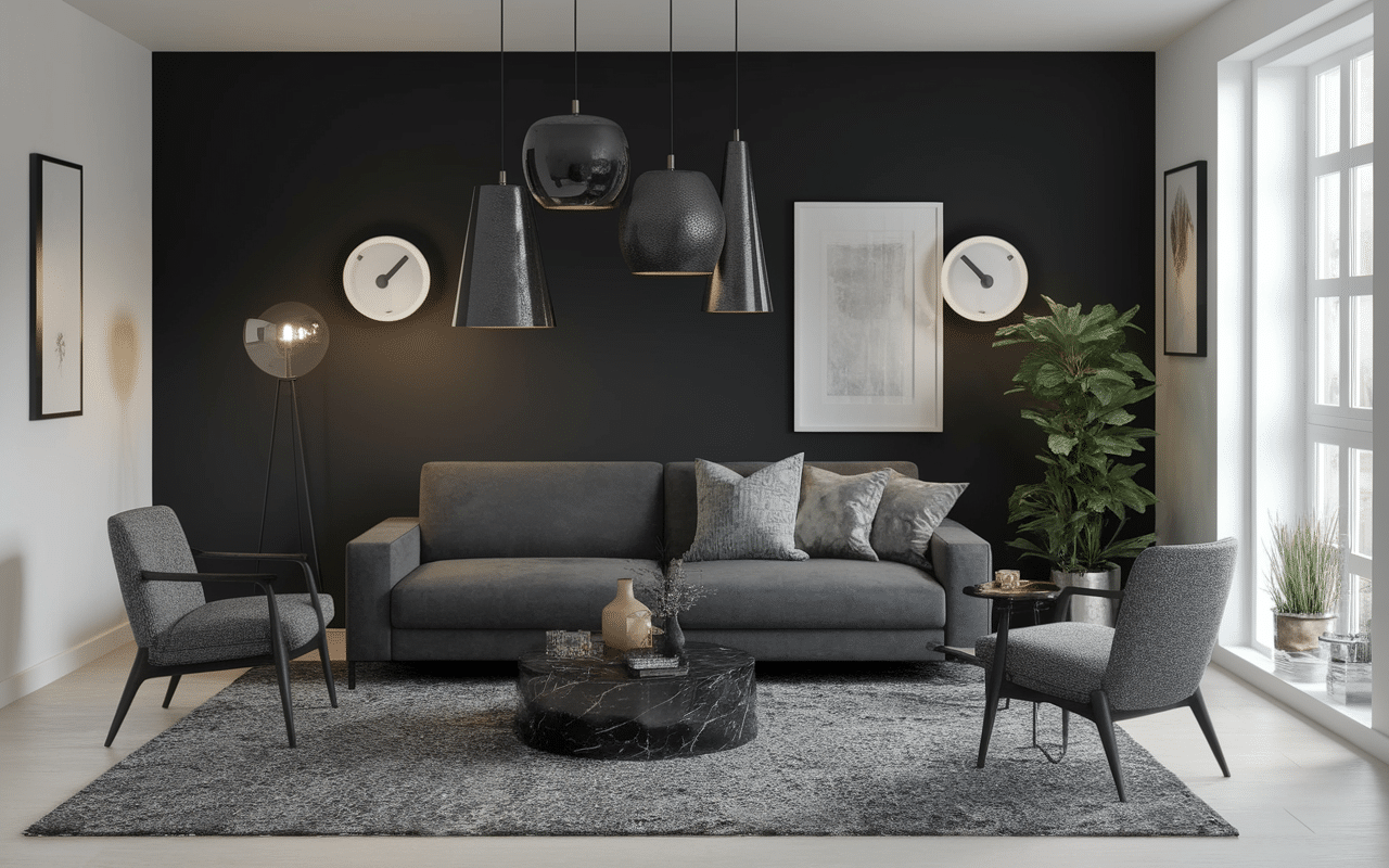 Décoration intérieure black and smoke ambiance sophistiquée