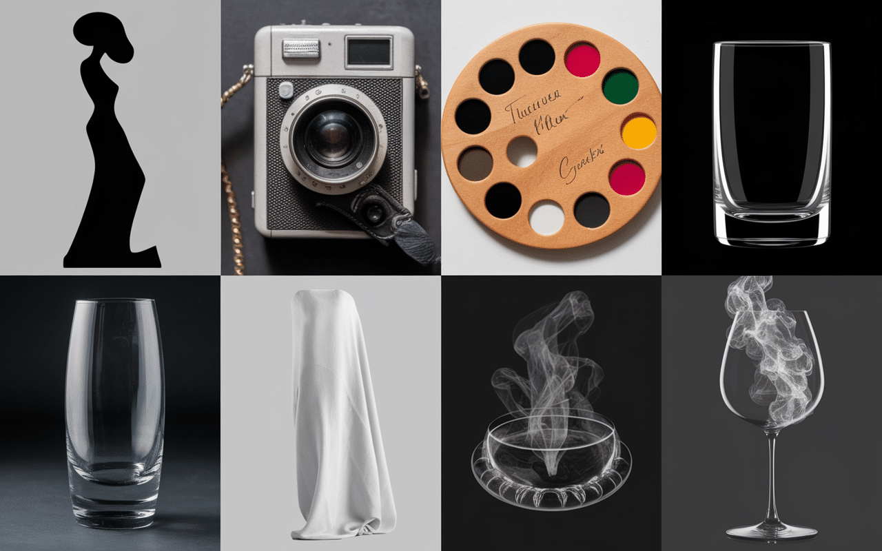 Collage black and smoke silhouettes mode et créateurs