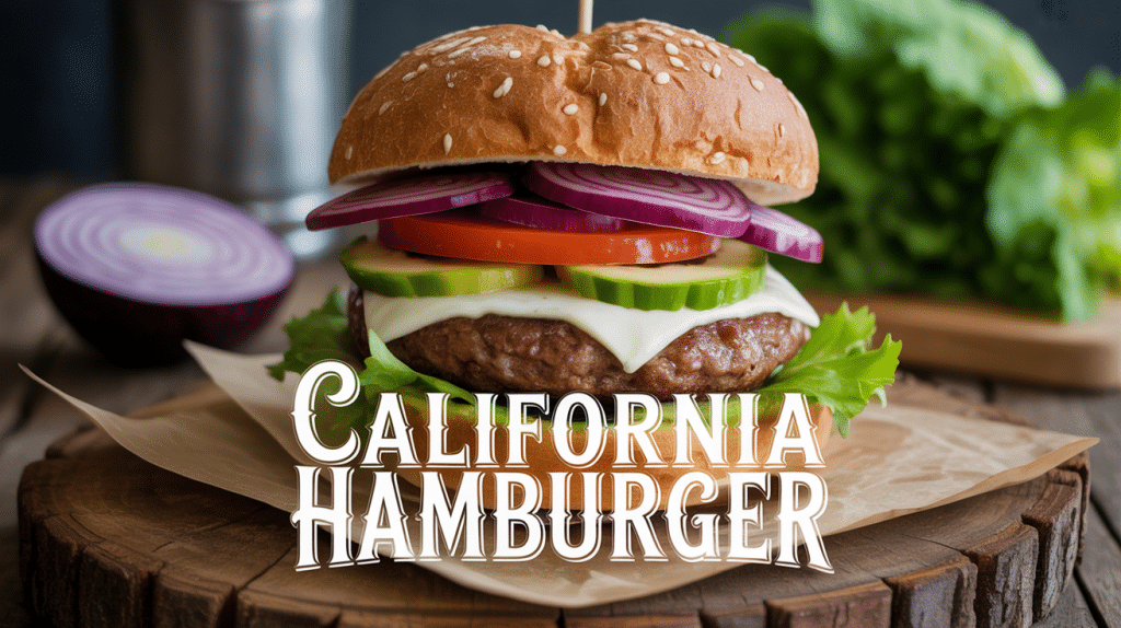 California hamburger avec avocat et légumes frais pain brioché