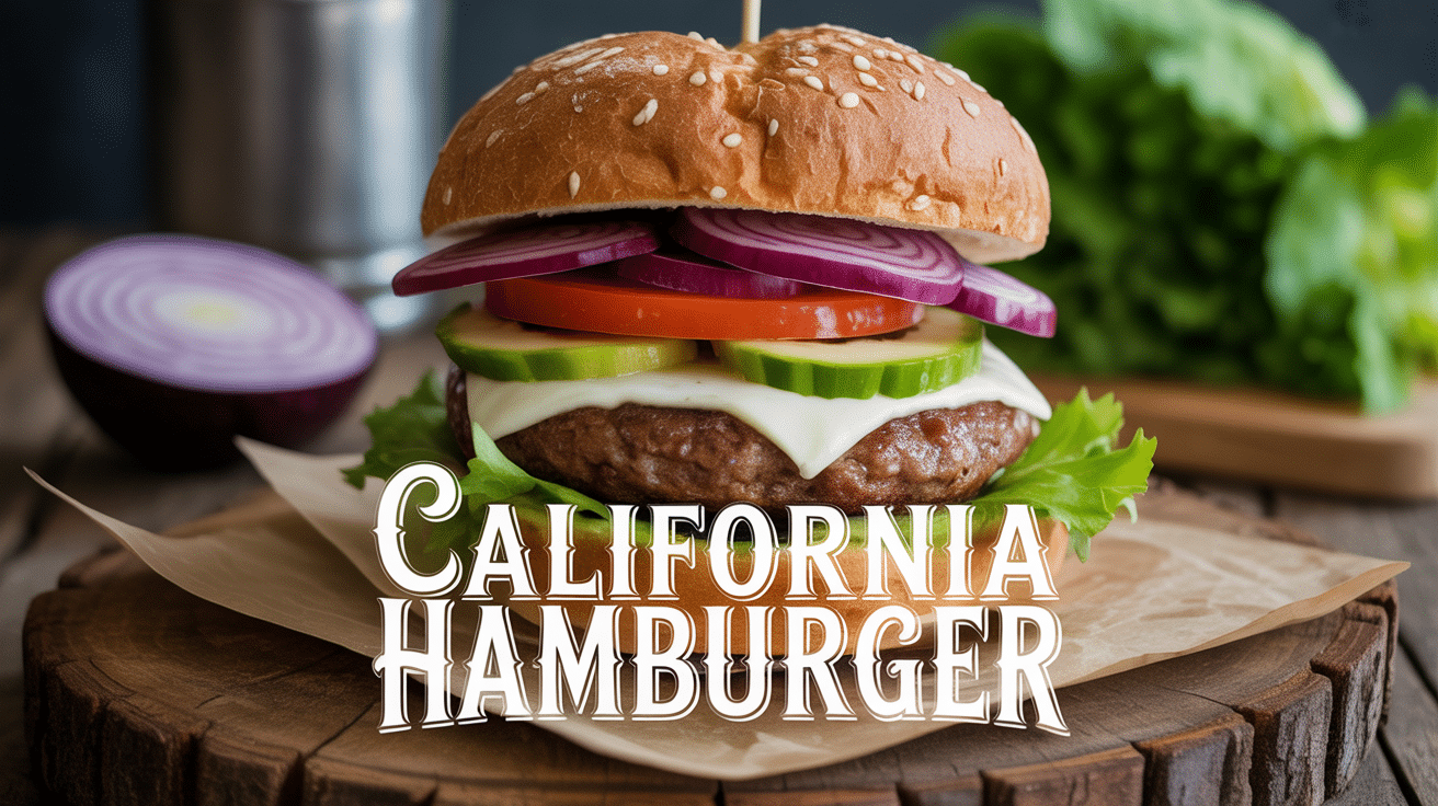 California hamburger avec avocat et légumes frais pain brioché