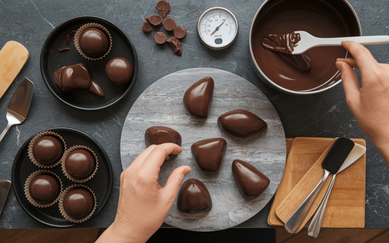 Atelier fabrication chocolats d'appellation truffes artisanaux