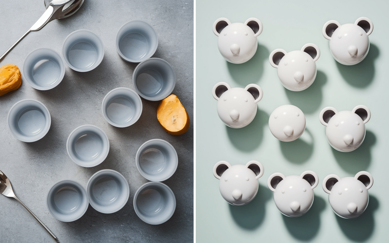 Moule ours guimauve silicone et plastique comparés