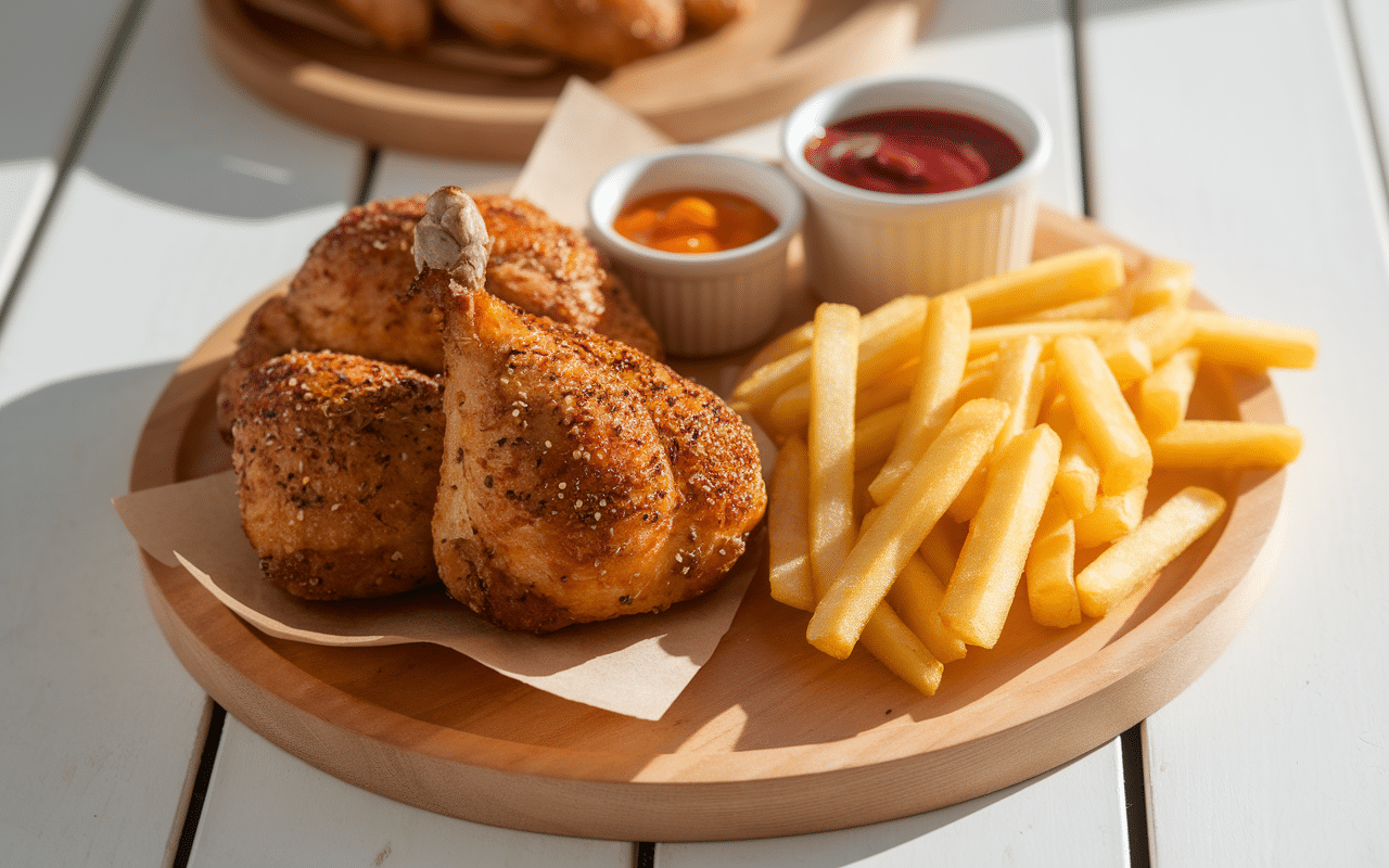 plateau fast-food cobette kfc poulet frites