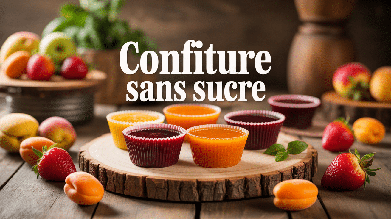 Bocaux confiture sans sucre fraises abricots table