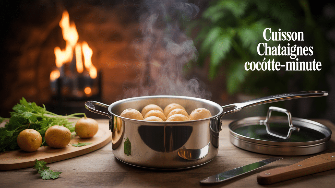 Cuisson chataigne cocotte minute en cocotte inox avec chataignes vapeur