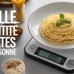 dose de pate par personne spaghetti sur balance