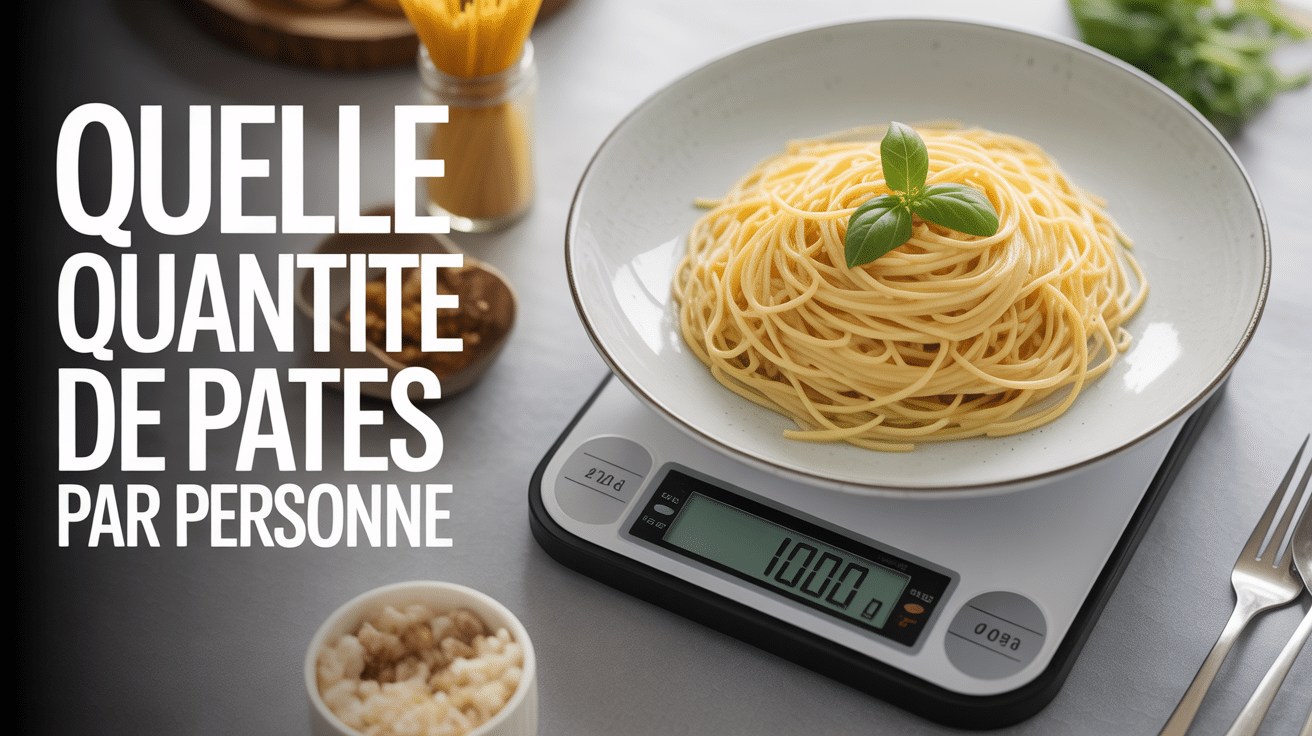 dose de pate par personne spaghetti sur balance