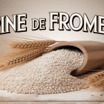 Tas de farine de froment blanche et grains de blé