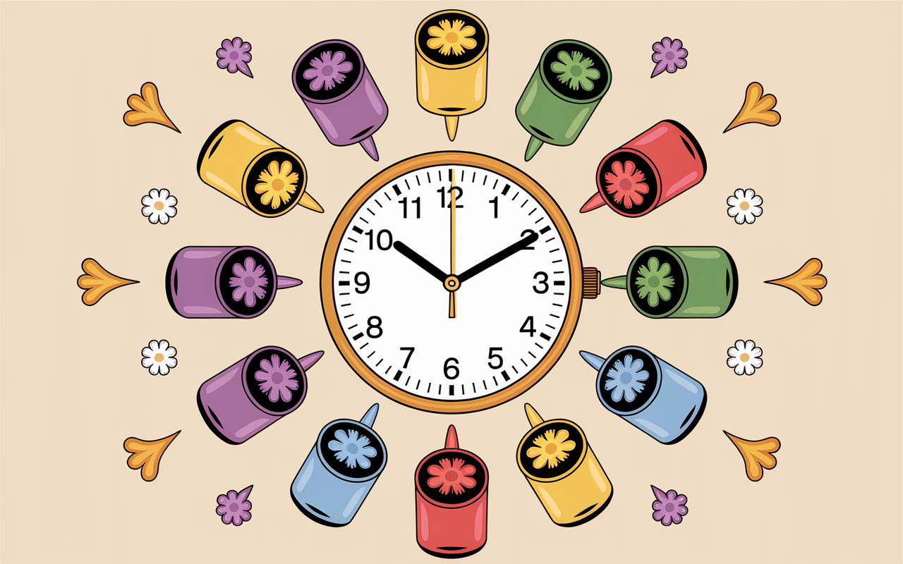 Horloge et bols flocon d avoine yaourt miel