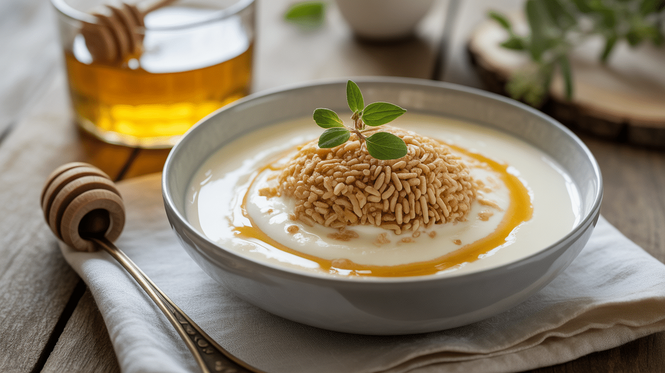 Bol flocon d avoine yaourt miel et titre central