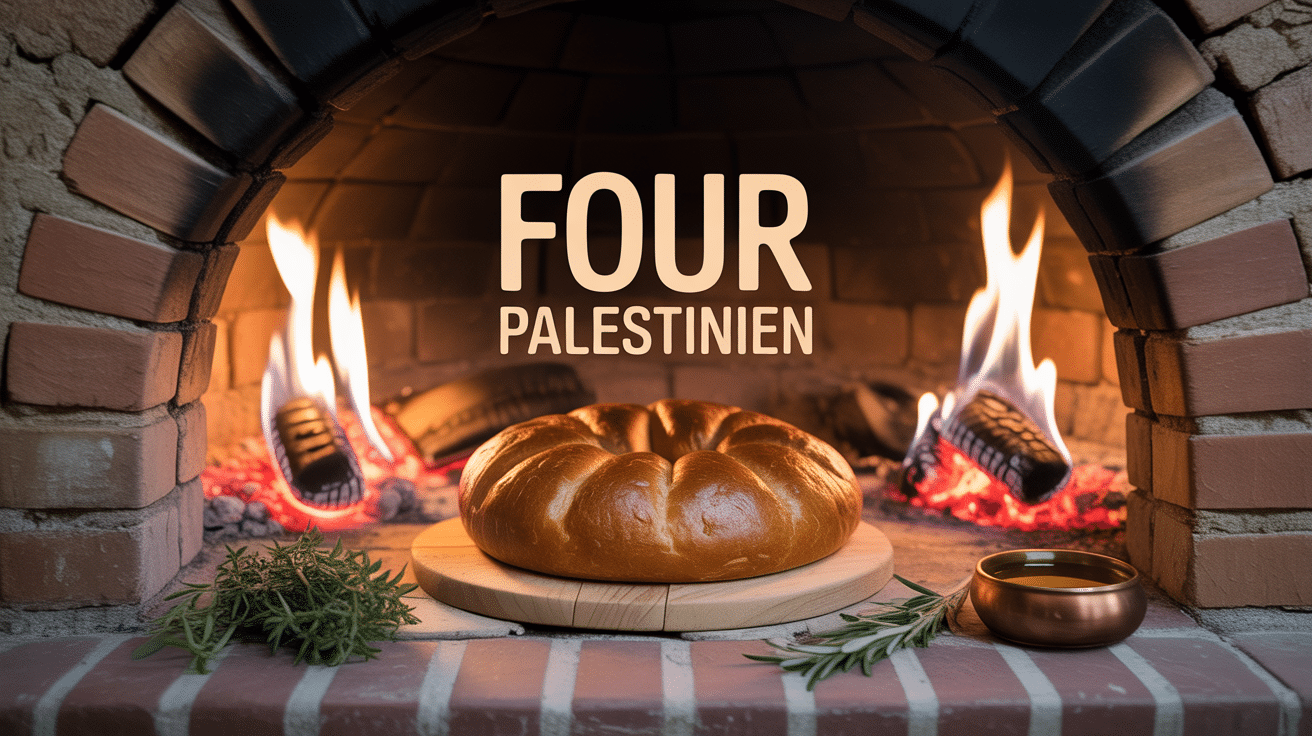 Four palestinien pain rond flammes atmosphère conviviale