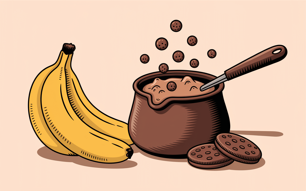 banane et beurre de cacahuete cookies illustration