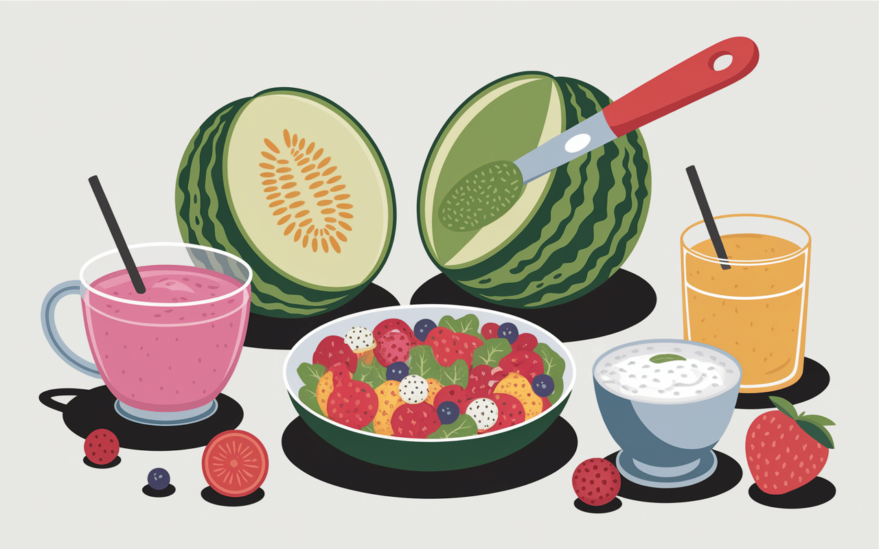 jelly melon préparation smoothie salade