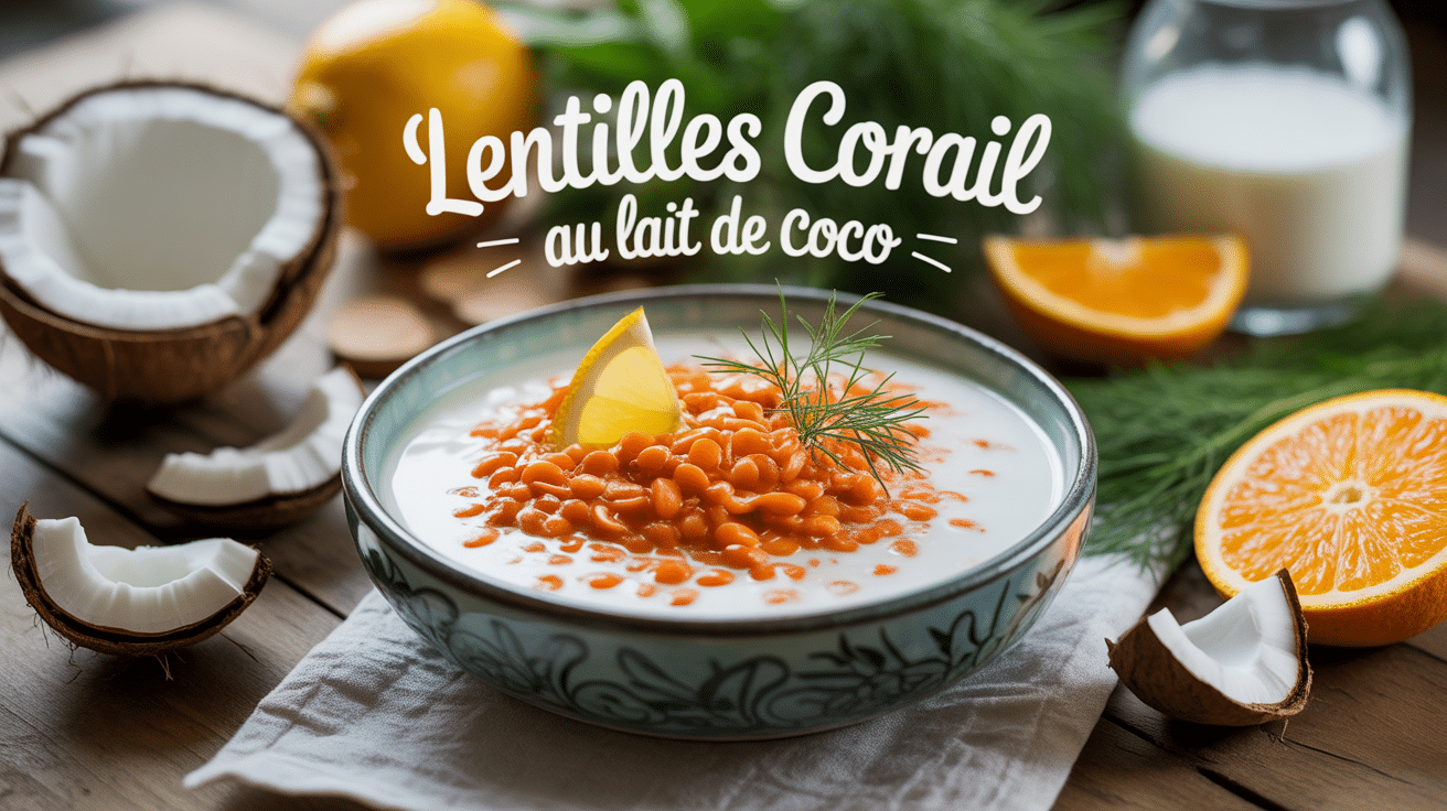 bol lentilles corail au lait de coco recette avec coriandre et citron