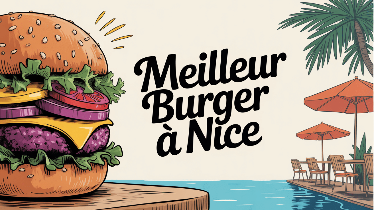 Meilleur burger Nice gourmet sur terrasse méditerranéenne