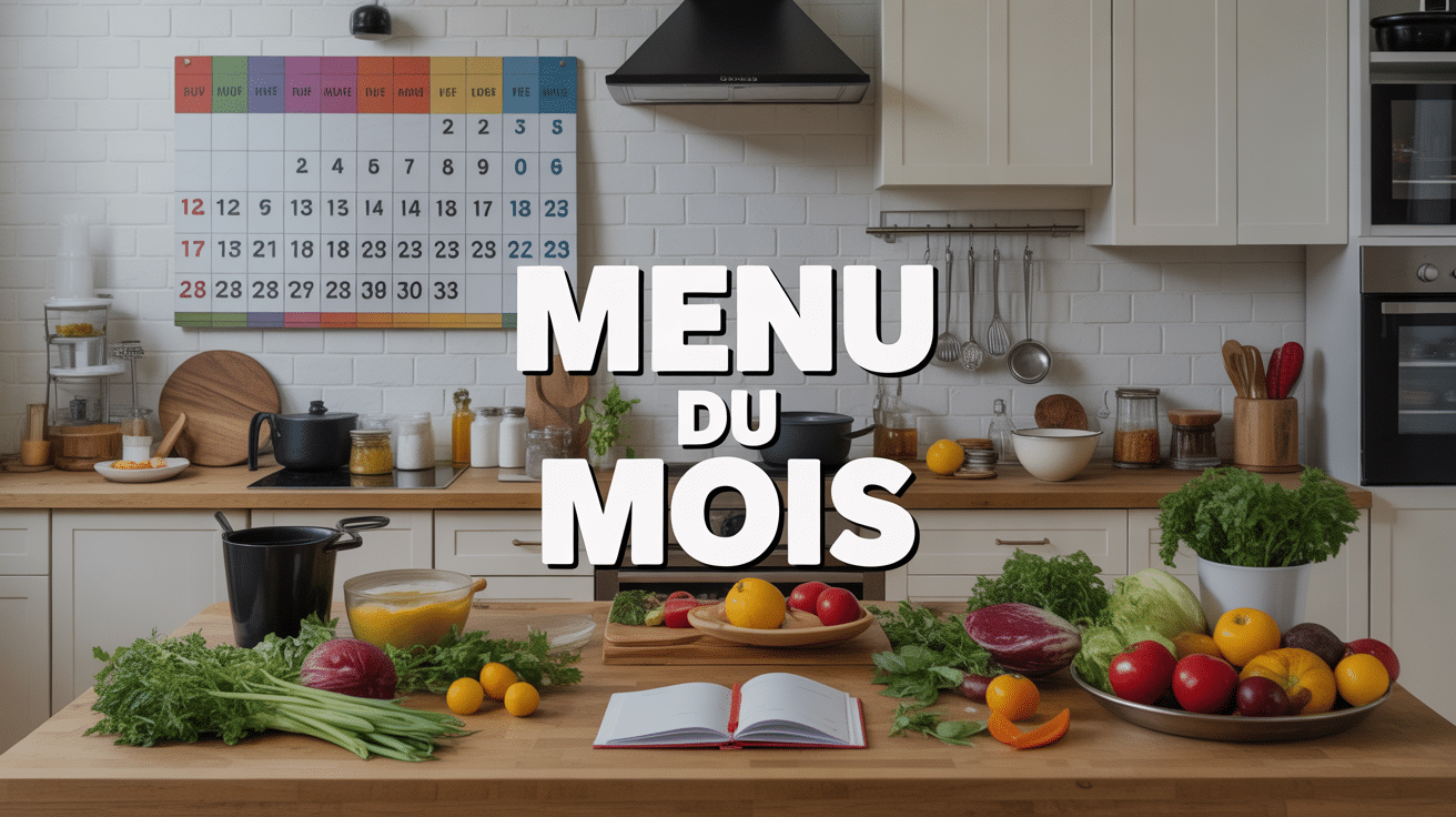 menu du mois, cuisine organisée et calendrier repas