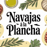 navajas a la plancha dorés sur plancha avec huile d'olive