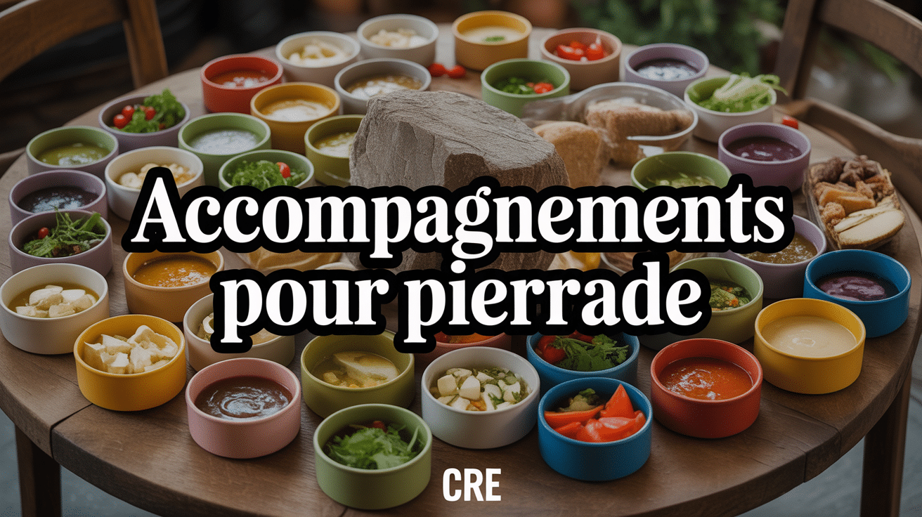 Table pierrade accompagnement sauces légumes fromages