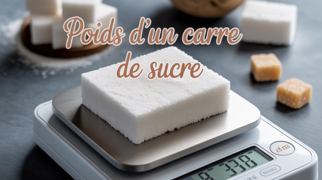 poid carre sucre sur balance digitale