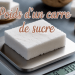 poid carre sucre sur balance digitale