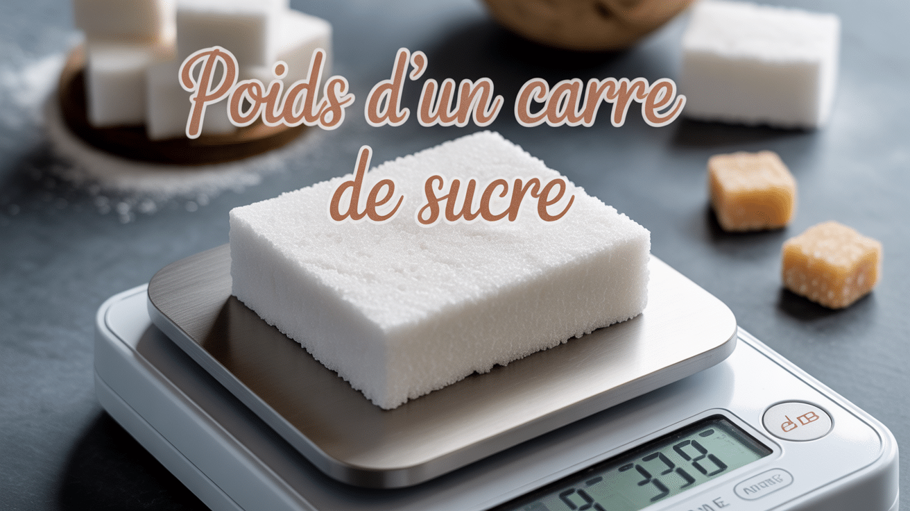 poid carre sucre sur balance digitale